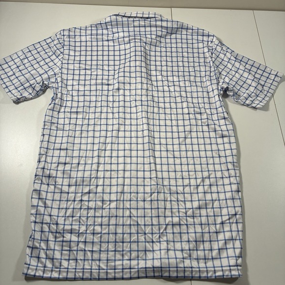 NEW Collars and Co. Dress Polo Shirt XL White Blue Check Office - Picture 5 of 8